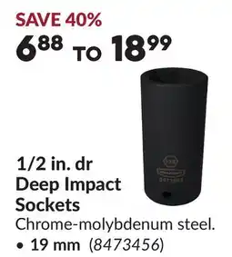 Princess Auto 1/2 in. dr Deep Impact Sockets offer