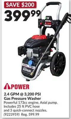 Princess Auto 2.4 GPM @ 3,200 PSI Gas Pressure Washer offer