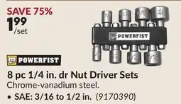 Princess Auto 8 pc 1/4 in. dr Nut Driver Sets offer