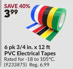 Princess Auto 6 pk 3/4 in. x 12 ft PVC Electrical Tapes offer