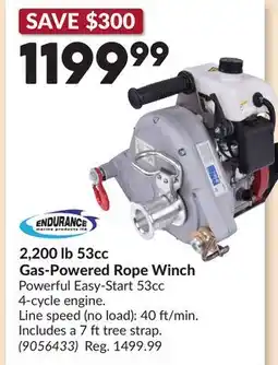 Princess Auto 2,200 lb 53cc Gas-Powered Rope Winch offer