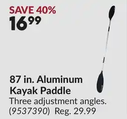 Princess Auto 87 in. Aluminum Kayak Paddle offer