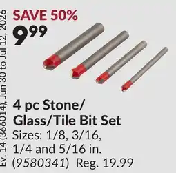 Princess Auto 4 pc Stone/ Glass/ Tile Bit Set offer