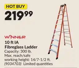 Princess Auto 10 ft IA Fibreglass Ladder offer