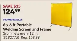 Princess Auto 6 x 6 ft Portable Welding Screen and Frame offer