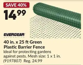 Princess Auto 40 in. x 25 ft Green Plastic Barrier Fence offer