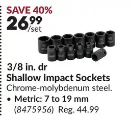 Princess Auto 3/8 in. dr Shallow Impact Sockets offer