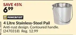 Princess Auto 4 Litre Stainless-Steel Pail offer