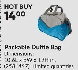 Princess Auto Packable Duffle Bag offer