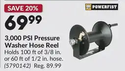 Princess Auto 3,000 PSI Pressure Washer Hose Reel offer