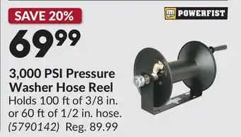Princess Auto 3,000 PSI Pressure Washer Hose Reel offer