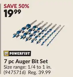 Princess Auto 7 pc Auger Bit Set offer