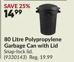 Princess Auto 80 Litre Polypropylene Garbage Can with Lid offer