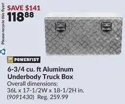 Princess Auto 6-3/4 cu. ft Aluminum Underbody Truck Box offer