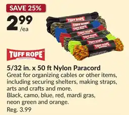 Princess Auto 5/32 in. x 50 ft Nylon Paracord offer