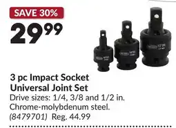 Princess Auto 3 pc Impact Socket Universal Joint Set offer