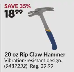 Princess Auto 20 oz Rip Claw Hammer offer