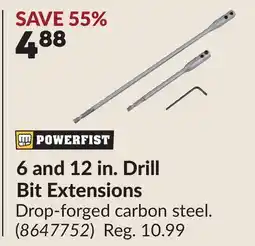 Princess Auto 6 and 12 in. Drill Bit Extensions offer