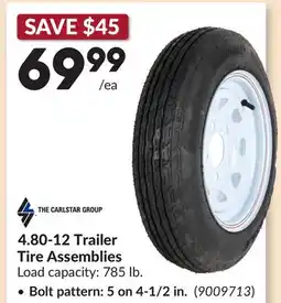 Princess Auto 4.80-12 Trailer Tire Assemblies offer