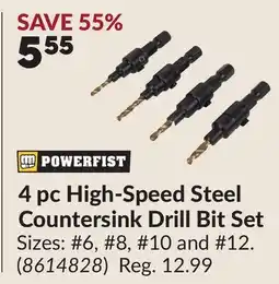 Princess Auto 4 pc High-Speed Steel Countersink Drill Bit Set offer