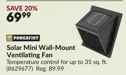 Princess Auto Solar Mini Wall-Mount Ventilating Fan offer