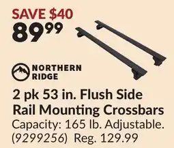 Princess Auto 2 pk 53 in. Flush Side Rail Mounting Crossbars offer