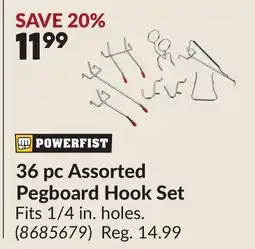 Princess Auto 36 pc Assorted Pegboard Hook Set offer