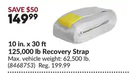 Princess Auto 10 in. x 30 ft 125,000 lb Recovery Strap offer