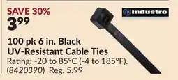 Princess Auto 100 pk 6 in. Black UV-Resistant Cable Ties offer
