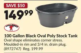Princess Auto 100 Gallon Black Oval Poly Stock Tank offer