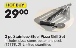 Princess Auto 3 pc Stainless-Steel Pizza Grill Set offer
