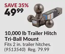 Princess Auto 10,000 lb Trailer Hitch Tri-Ball Mount offer