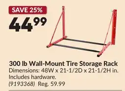 Princess Auto 300 lb Wall-Mount Tire Storage Rack offer
