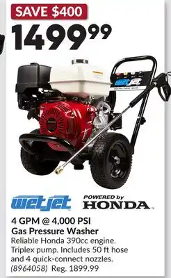Princess Auto 4 GPM @ 4,000 PSI Gas Pressure Washer offer