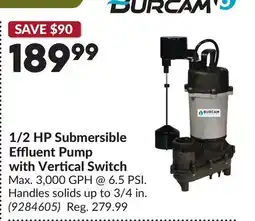 Princess Auto 1/2 HP Submersible Effluent Pump with Vertical Switch offer