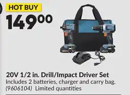 Princess Auto 20V 1/2 in. Drill/Impact Driver Set offer