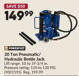 Princess Auto 20 Ton Pneumatic/Hydraulic Bottle Jack offer