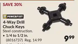Princess Auto 4-Way Drill Chuck Keys offer