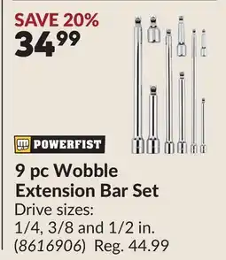 Princess Auto 9 pc Wobble Extension Bar Set offer