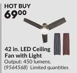 Princess Auto 42 in. LED Ceiling Fan with Light offer