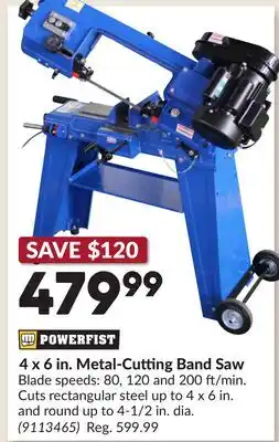 Princess Auto 4 x 6 in. Metal-Cutting Band Saw offer