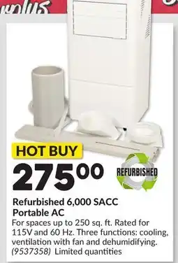 Princess Auto Refurbished 6,000 SACC Portable AC offer