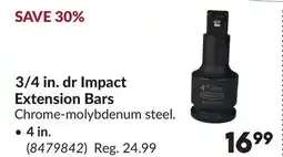 Princess Auto 3/4 in. dr Impact Extension Bars offer
