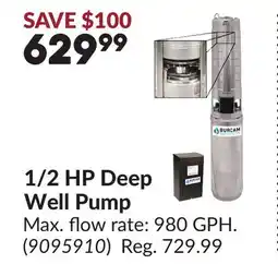 Princess Auto 1/2 HP Deep Well Pump offer