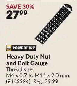 Princess Auto Heavy Duty Nut and Bolt Gauge offer