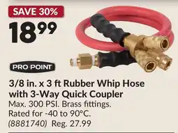 Princess Auto 3/8 in. x 3 ft Rubber Whip Hose with 3-Way Quick Coupler offer