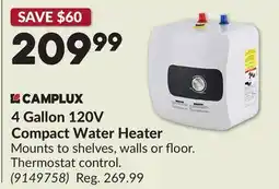 Princess Auto 4 Gallon 120V Compact Water Heater offer