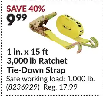 Princess Auto 1 in. x 15 ft 3,000 lb Ratchet Tie-Down Strap offer