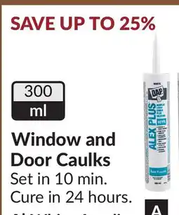 Princess Auto Window and Door Caulks offer