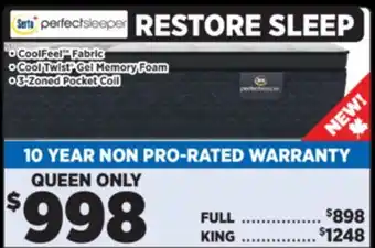 Surplus Furniture Restore Sleep Queen Mattress offer